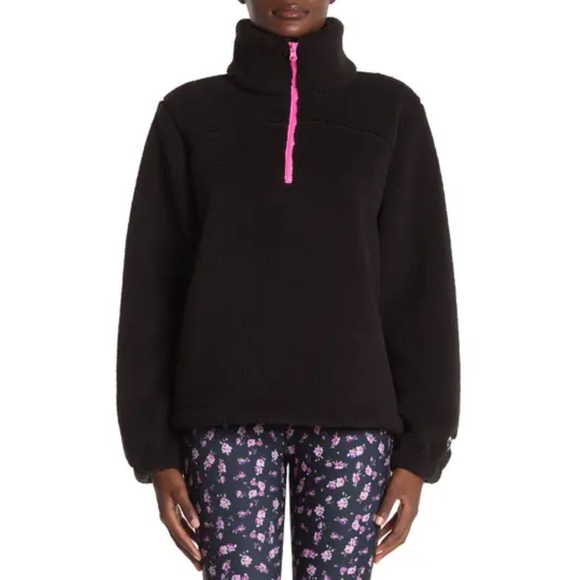 Betsey Johnson Funnel Neck Fleece Pullover Black - Picture 3 of 9